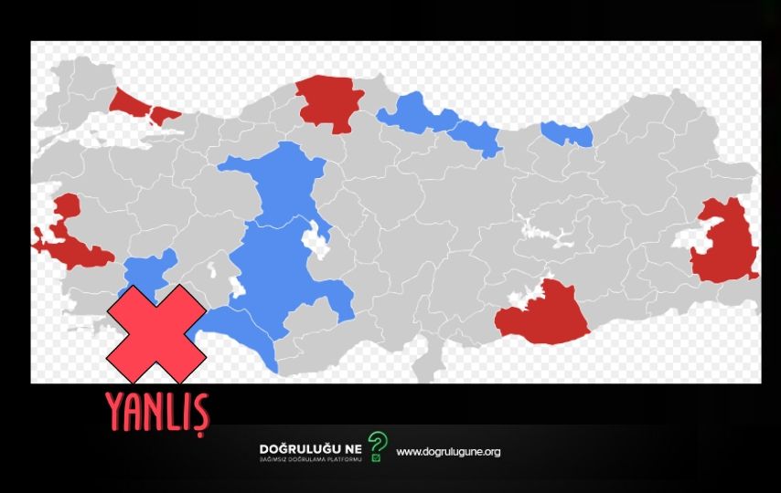Türkiye’deki Koronavirüs Vakalarının Haritada Gösterildiği İddiası